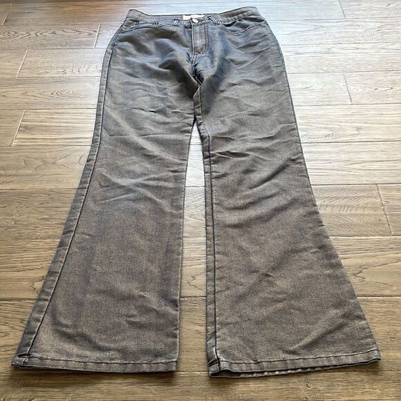 Le Château | Vintage 90’s Gold/Blue Shiny Flare Pants - Picture 2 of 10